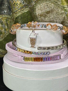 Bomb Party "Ice Cream Soda Shop" Summer Stacks 3 Bracelet Set with RootbeerFloat